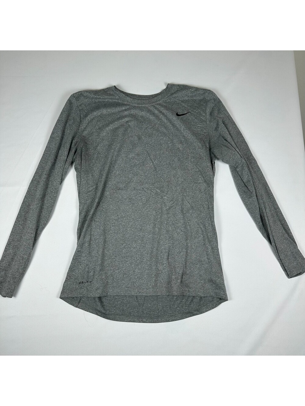 Nike Mens L Gray Dri-FIT Long Sleeve Crew Neck Athletic Training Shirt